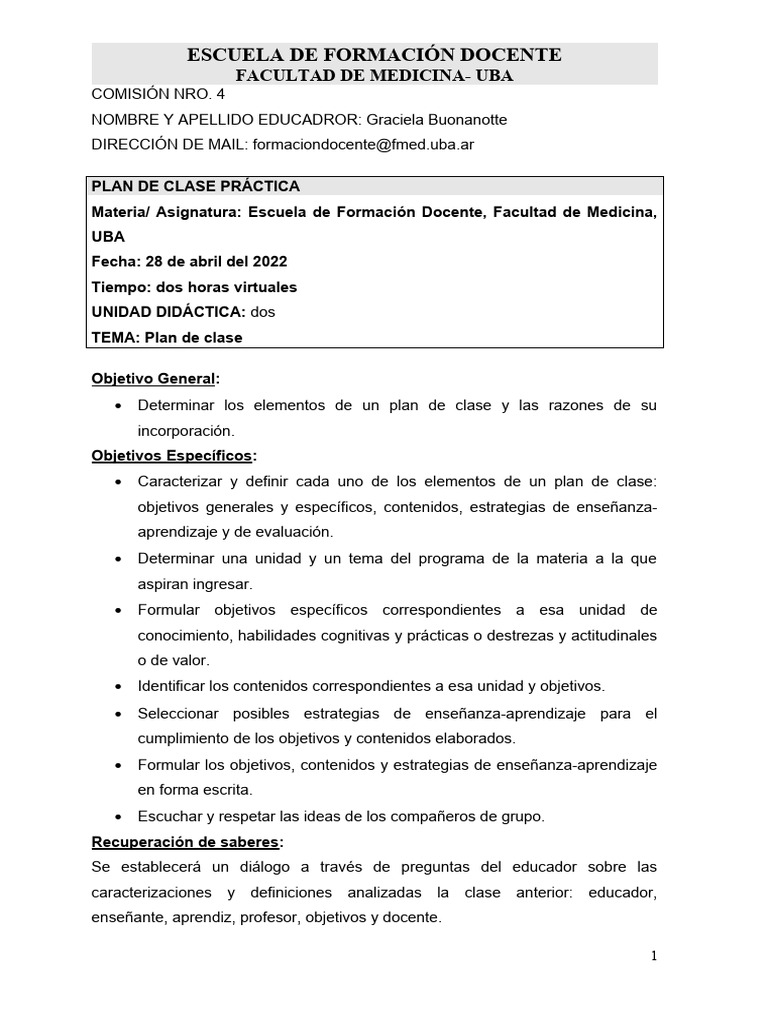 Plan - de - Clase - Segunda Clase | PDF | Enseñando | Aprendiendo estilos