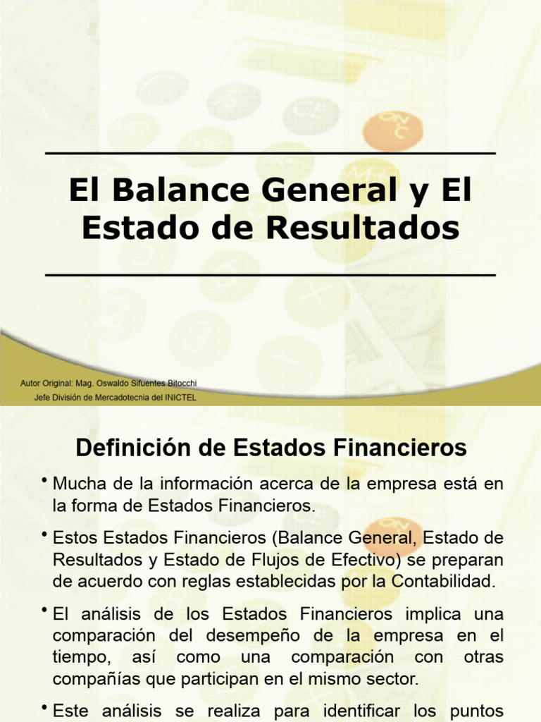 Balance General y Estado de Resultados | PDF | Hoja de balance | Activo ...