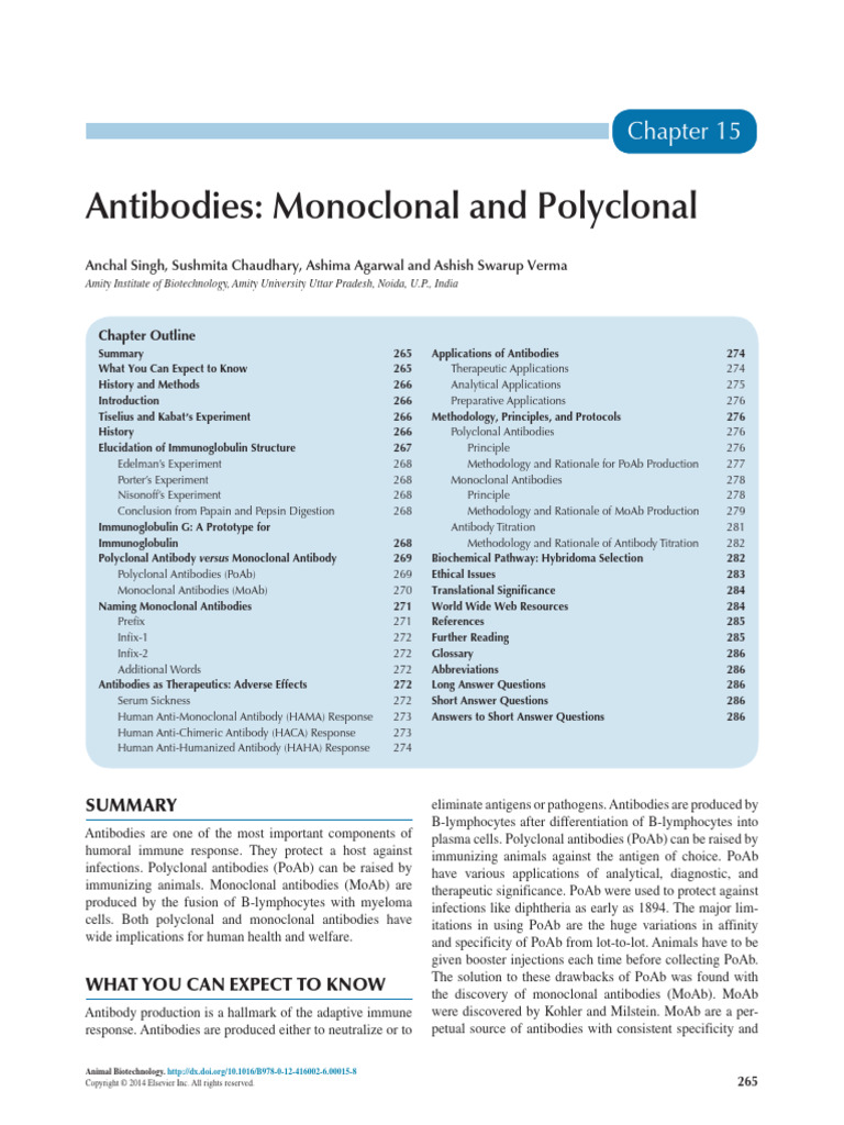 Antibodies: Monoclonal and Polyclonal | PDF | Monoclonal Antibody ...