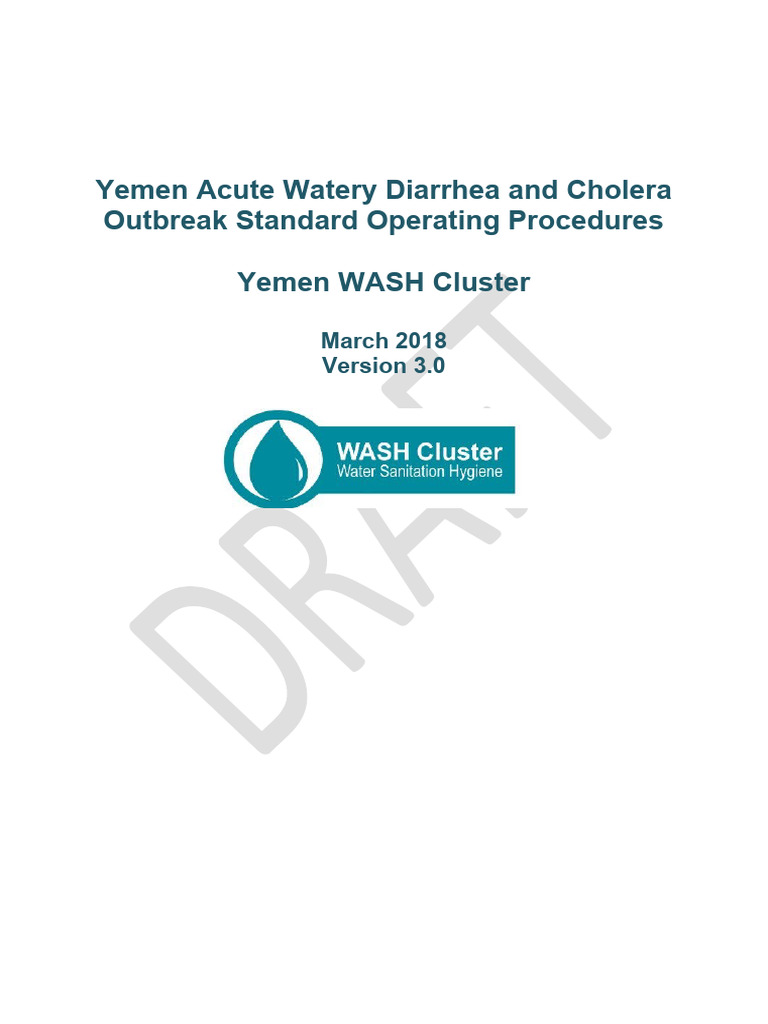 Yemen WASH Cluster Cholera SOPs v3.1 ZD | PDF | Cholera | Wash