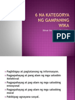 6 Na Kategorya NG Gampaning Wika