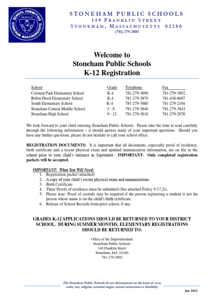 k-12 Registration Packet | PDF | Race And Ethnicity In The United ...