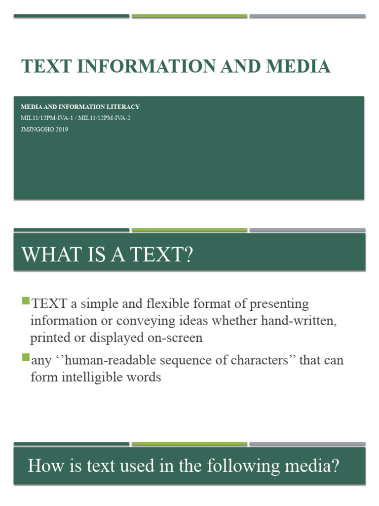 Textinformationandmedia 190522081153 | PDF | Typefaces | Serif