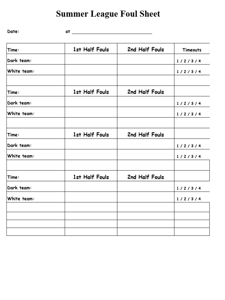 Summer STATSHEET | PDF | Sports & Recreation | Language Arts & Discipline