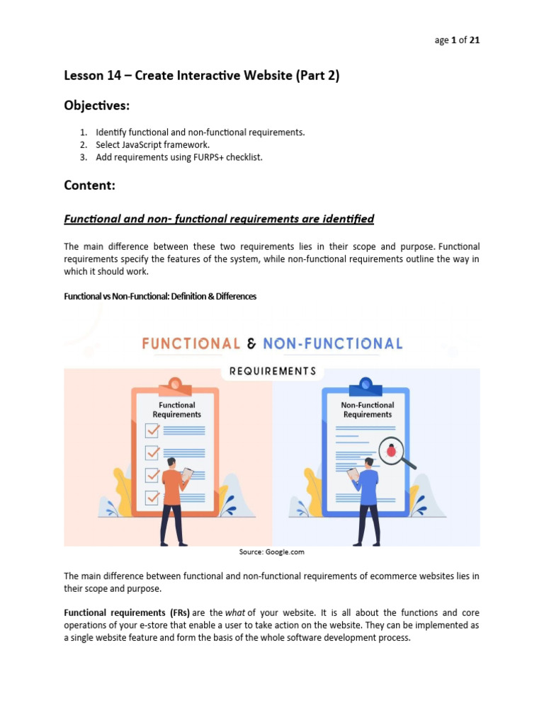 JavaScript Website Requirements Guide | PDF | Ext Js | Java Script