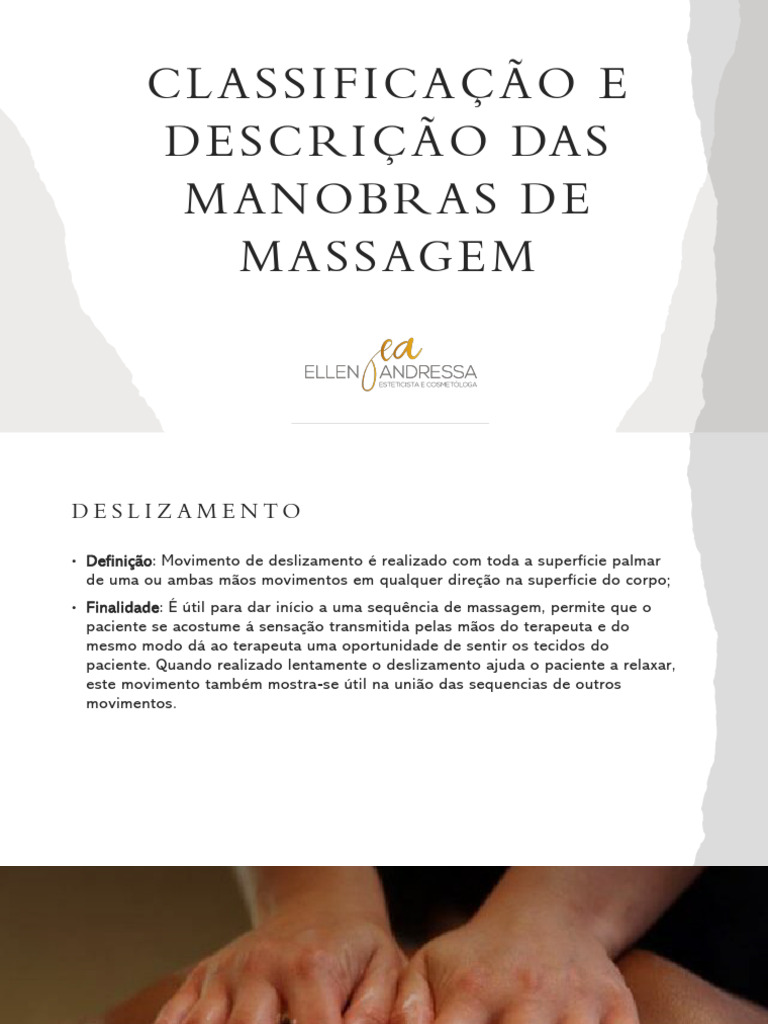 Manobras de Massagem: Classificação e Técnicas | PDF | Massagem | Atrito