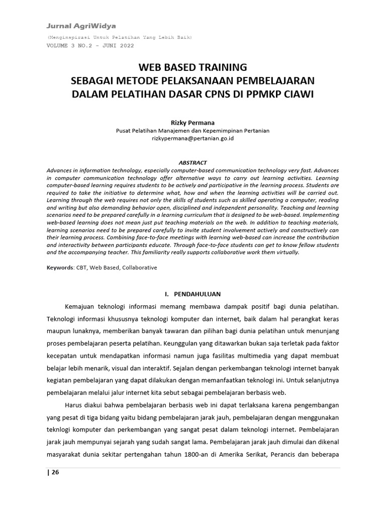 Web-Based Training untuk CPNS PPMKP | PDF