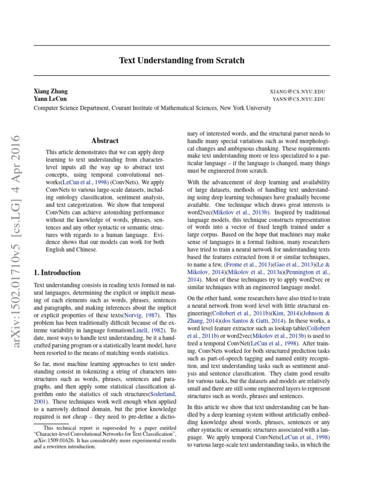 Deep Learning for Text Understanding | PDF | Deep Learning | Applied ...