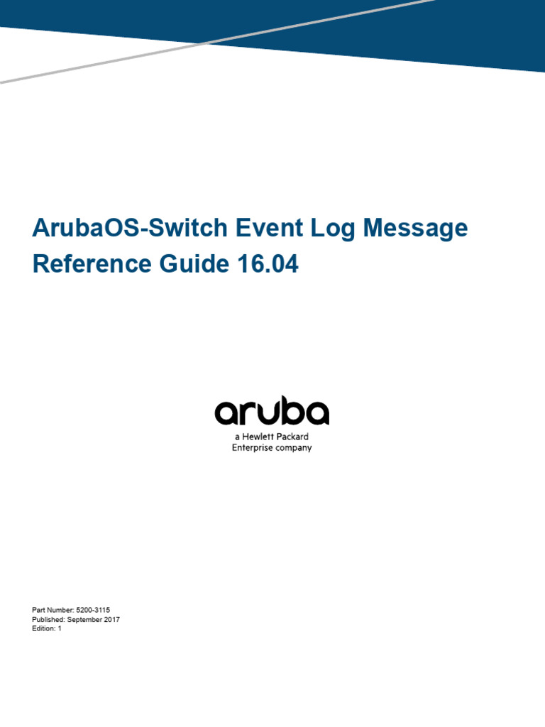 ArubaOS Switch Logs | PDF | Computer Architecture | Telecommunications ...