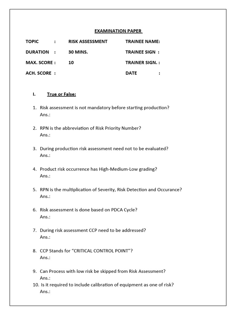 QP Risk Assessment | PDF | Business | Computers