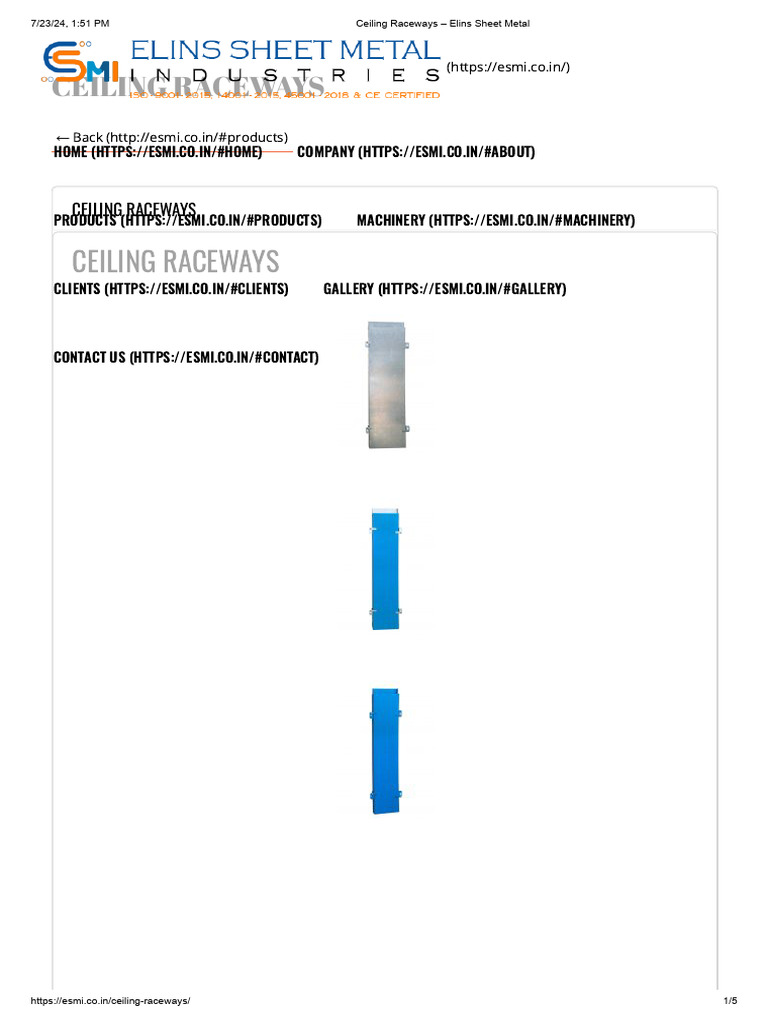 Ceiling Raceways Specifications & Features | PDF | Secondary Sector Of ...