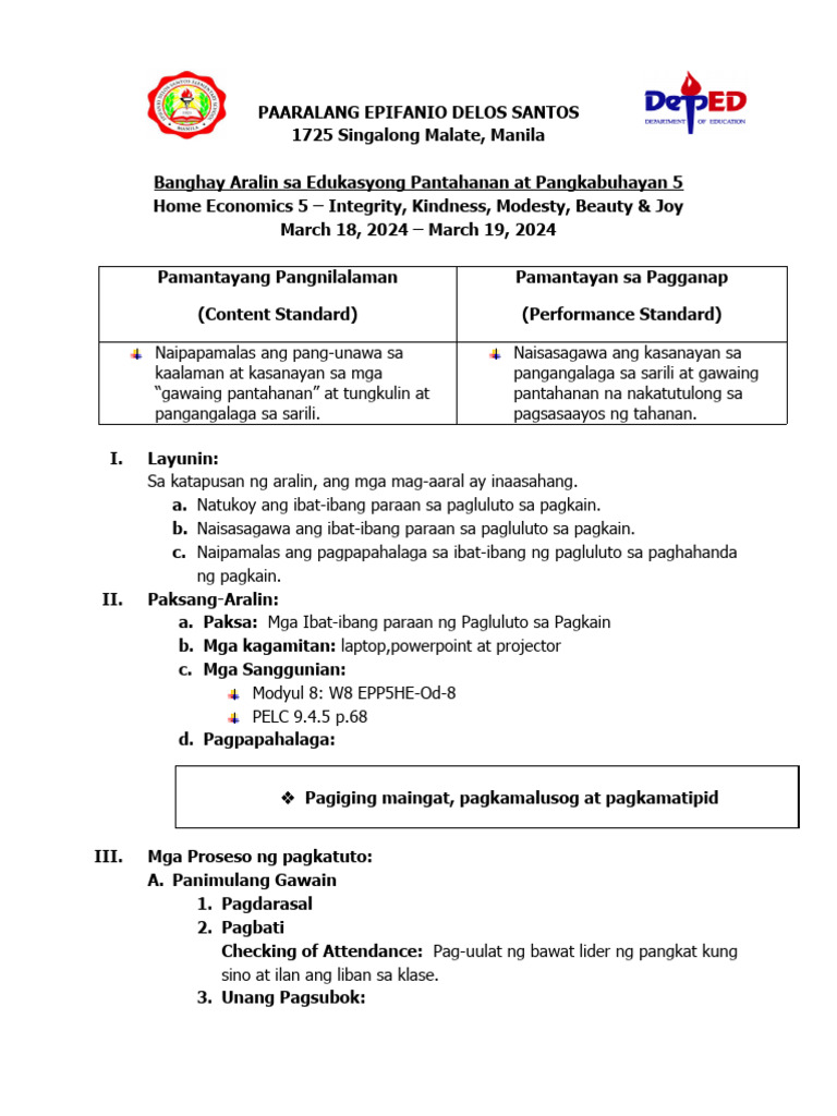 LP - Ibat-Ibang Paraan NG Pagluluto | PDF