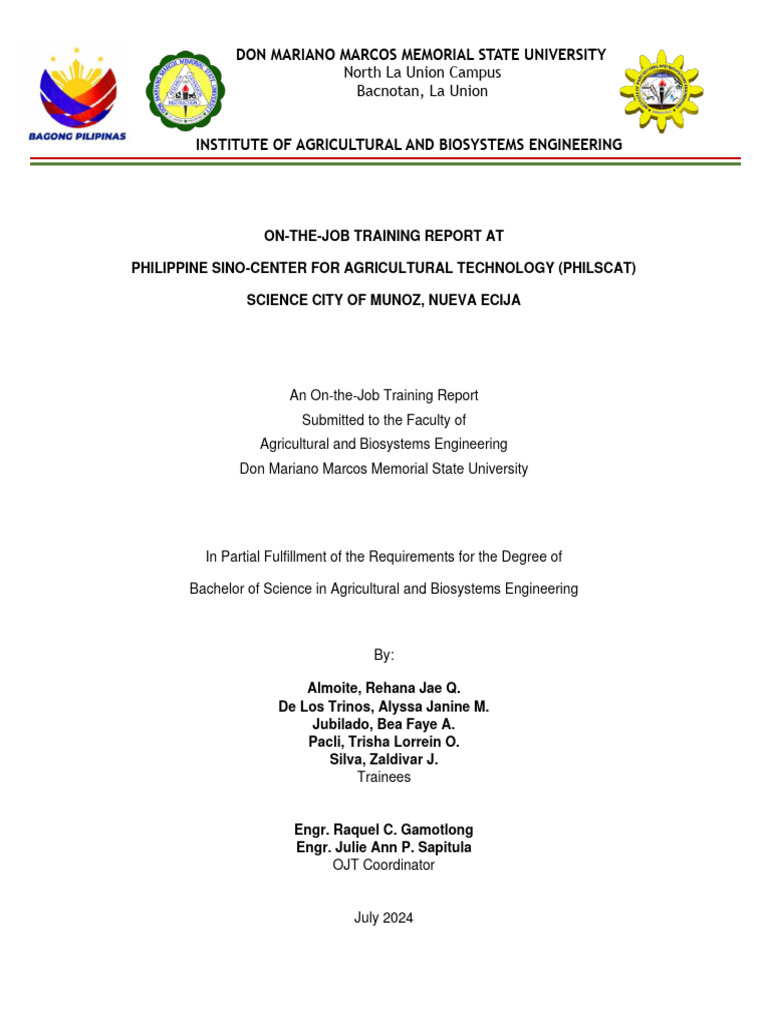 Week 3 Ojt Pdf Agricultural Machinery Behavior Modification