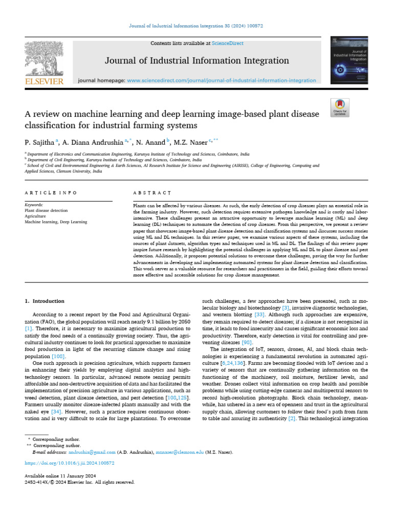 Deep Learning for Plant Disease Detection | PDF | Machine Learning ...