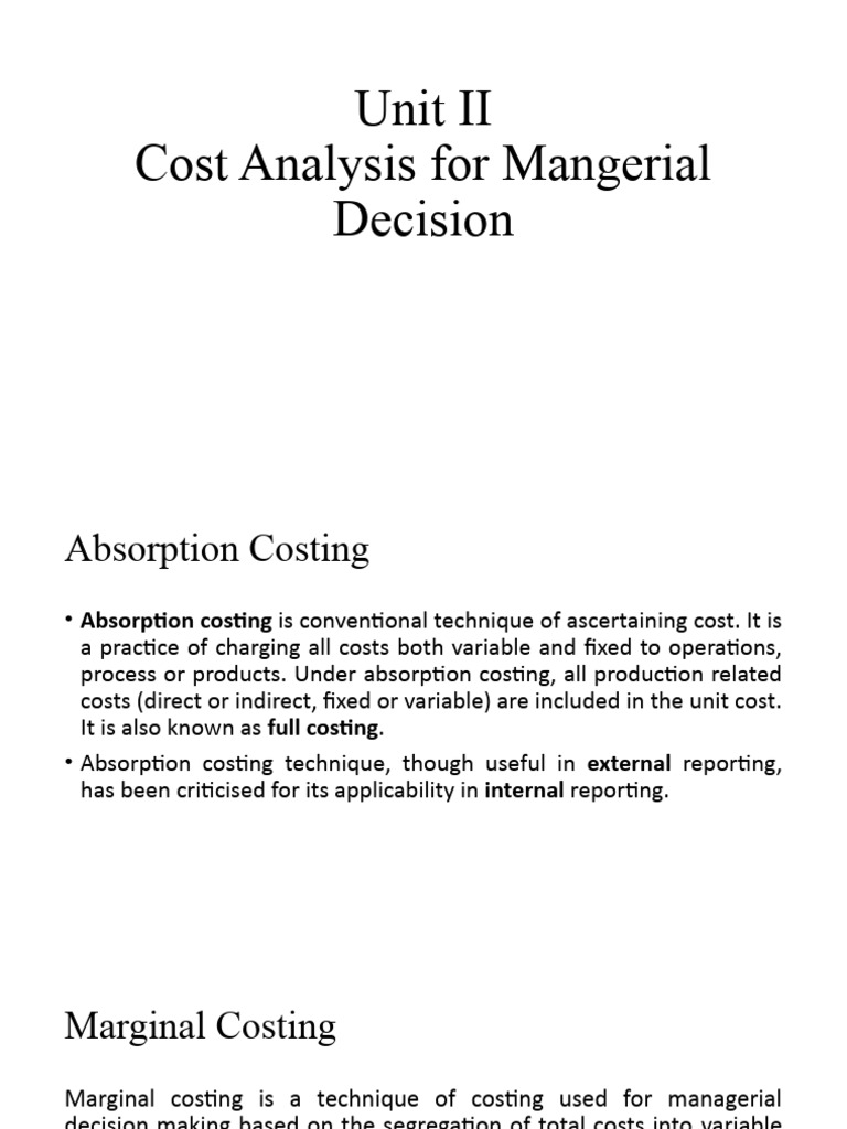 cost-analysis-for-managerial-decisions-pdf-economics-business