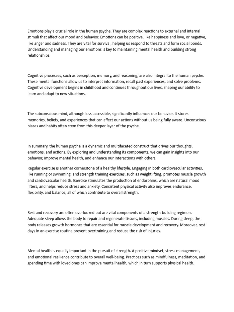 Understanding the Human Psyche and Health | PDF | Emotions | Mental Health