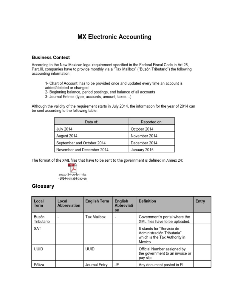 MX Electronic Accounting Requirements | PDF | Xml | Debits And Credits