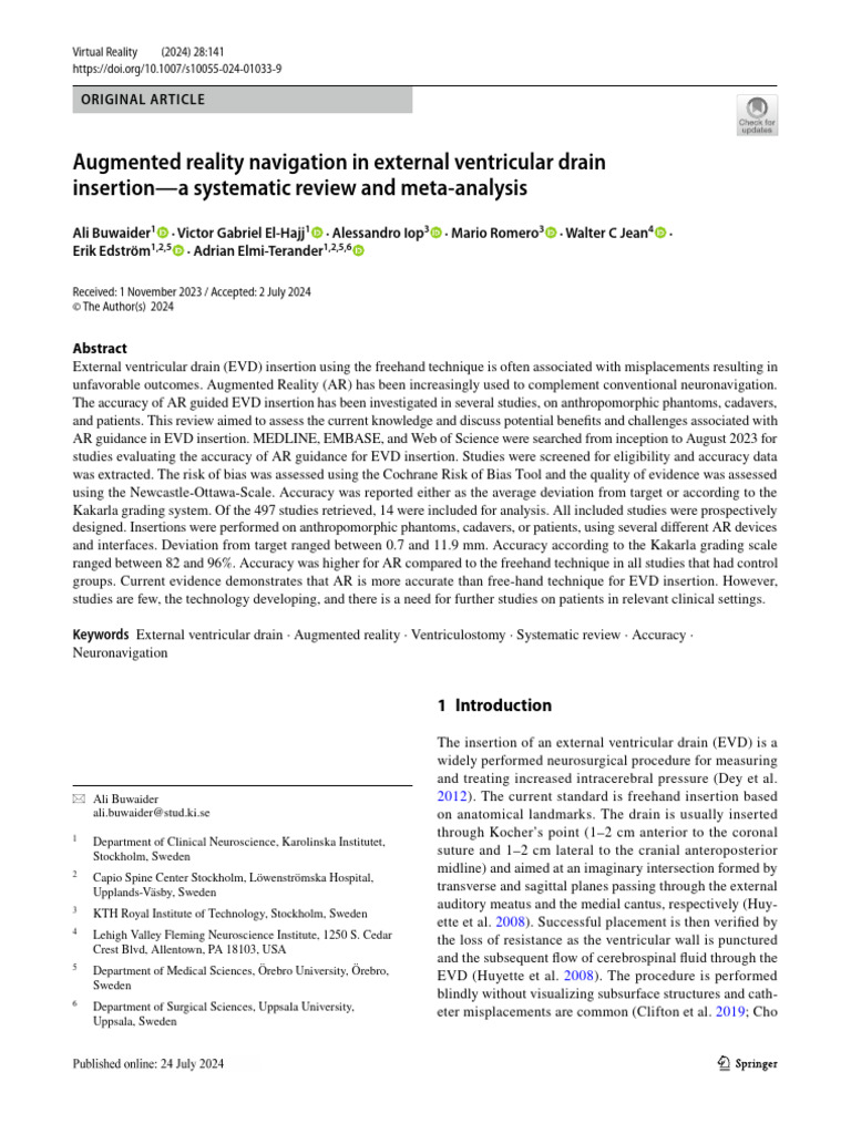 AR Navigation for EVD Insertion Review | PDF | Science & Mathematics ...