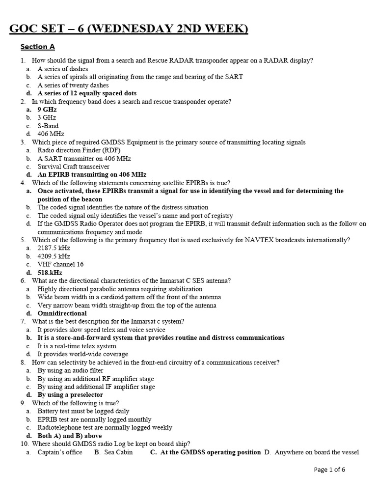 GMDSS Equipment and Communication Protocols | PDF | Radio ...