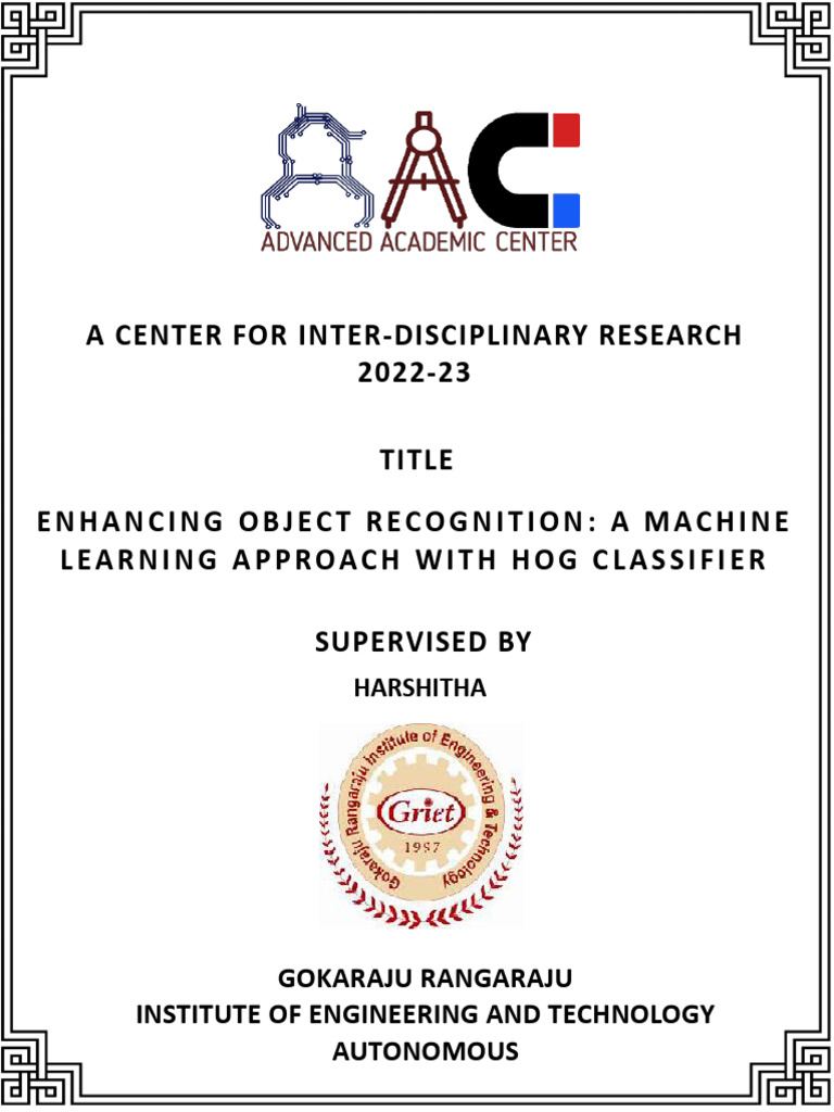 HOG Classifier for Object Recognition | PDF | Support Vector Machine ...