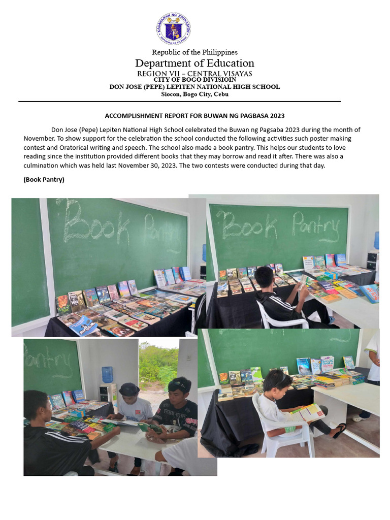 Accomplishment Report: Buwan ng Pagsaba 2023 | PDF