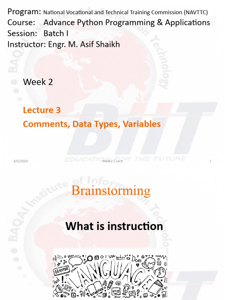 Python Comments, Data Types, Variables | PDF | Data Type | Variable ...