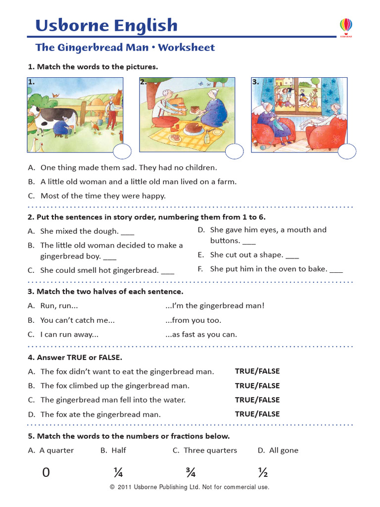 Gingerbread Man Worksheet | PDF | Biscuit | Dough