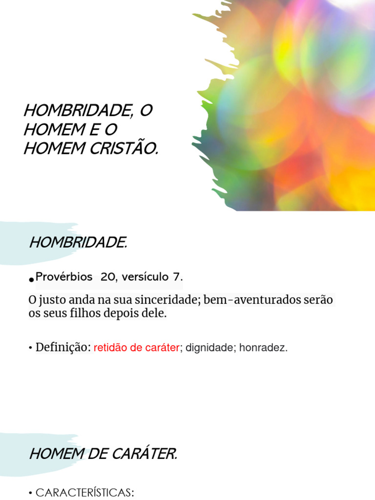 Significado e Princípios da Hombridade | PDF | Amor | Jesus