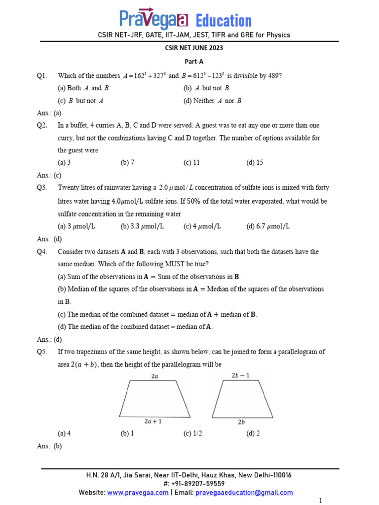 Physics Exam Questions for CSIR NET | PDF | Polarization (Waves) | Inductor