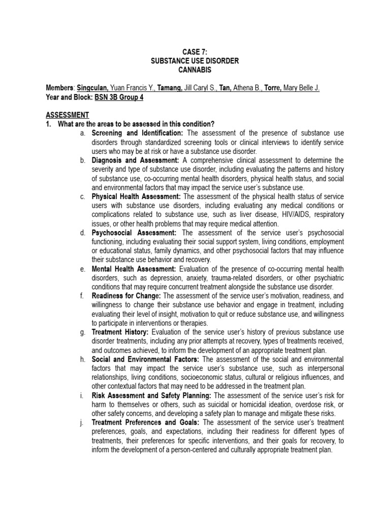 Case 7. Substance Use Disorder Cannabis 2 | PDF | Cognitive Behavioral ...