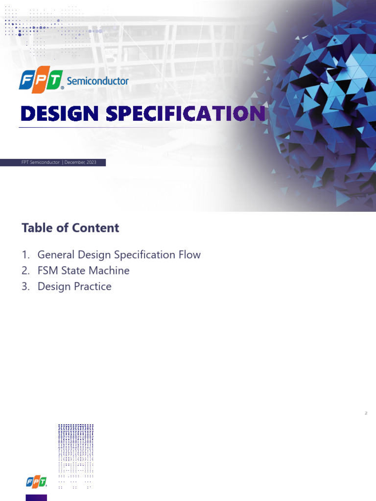 FPT Semiconductor Design Specifications | PDF | Theoretical Computer ...