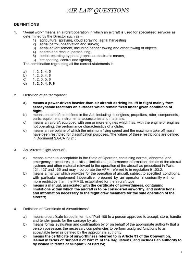 New Air Law Study Guide - 1-1 | PDF | Instrument Flight Rules | Aeronautics