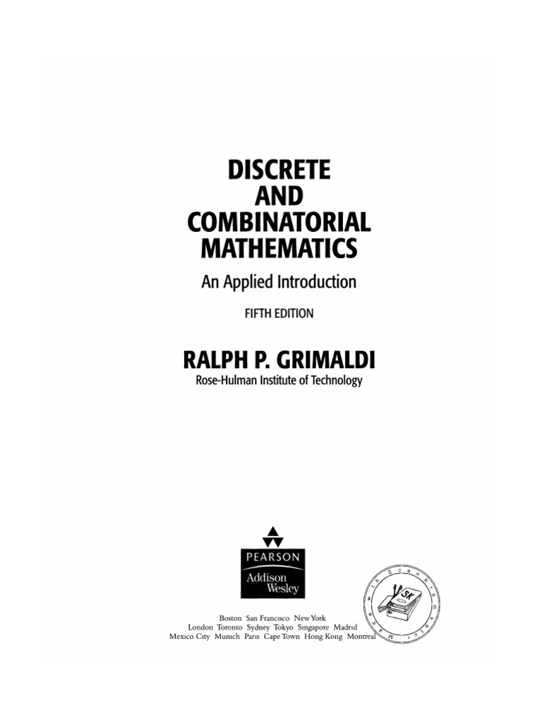 Discrete and Combinatorial Mathematics An Applied Introduction 5e Ralph ...