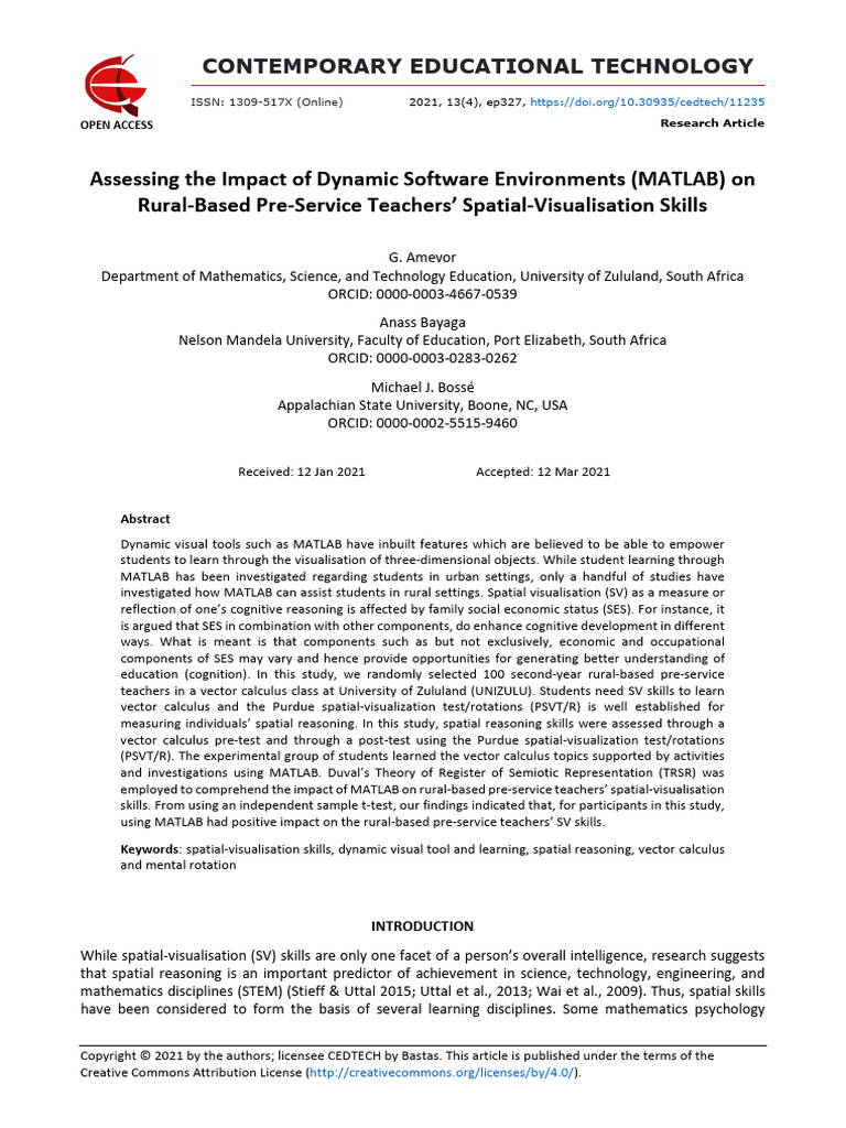 Assessing the impact of dynamic software environments matlab on rural