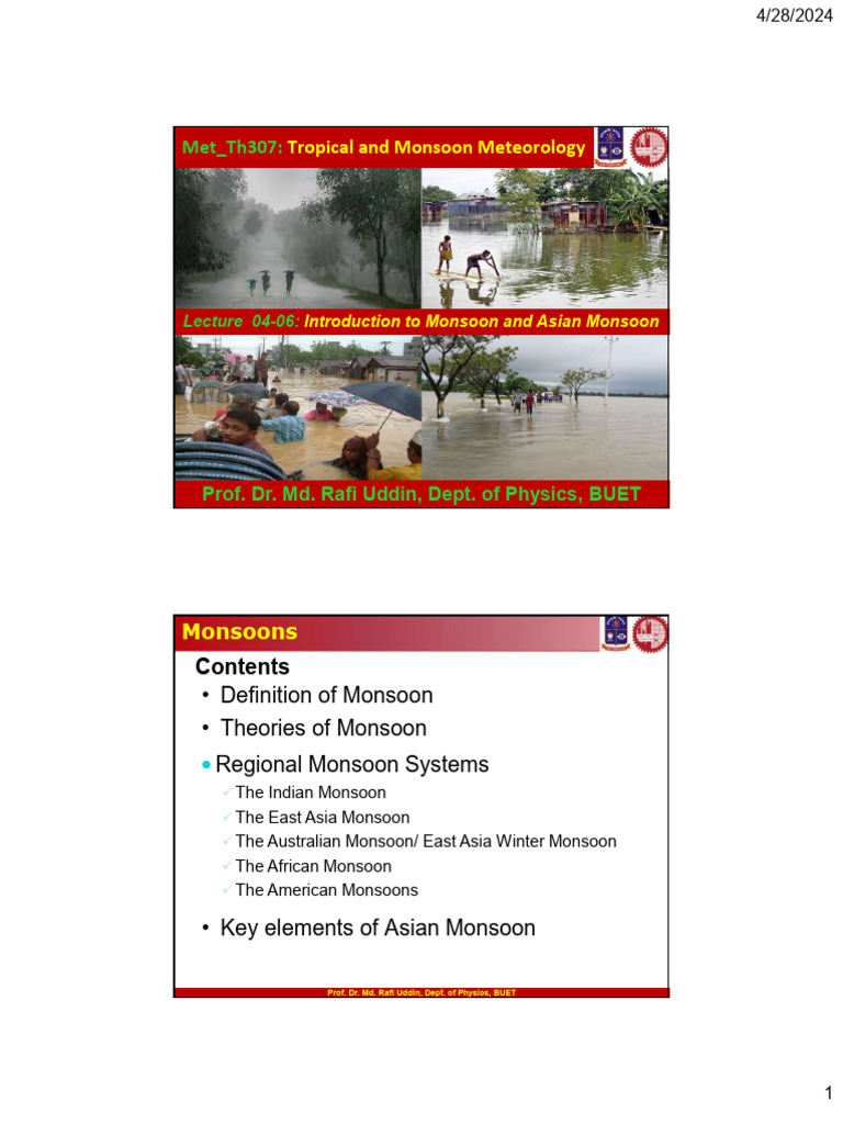 Understanding Asian Monsoon Systems | PDF | Monsoon | Atmospheric ...