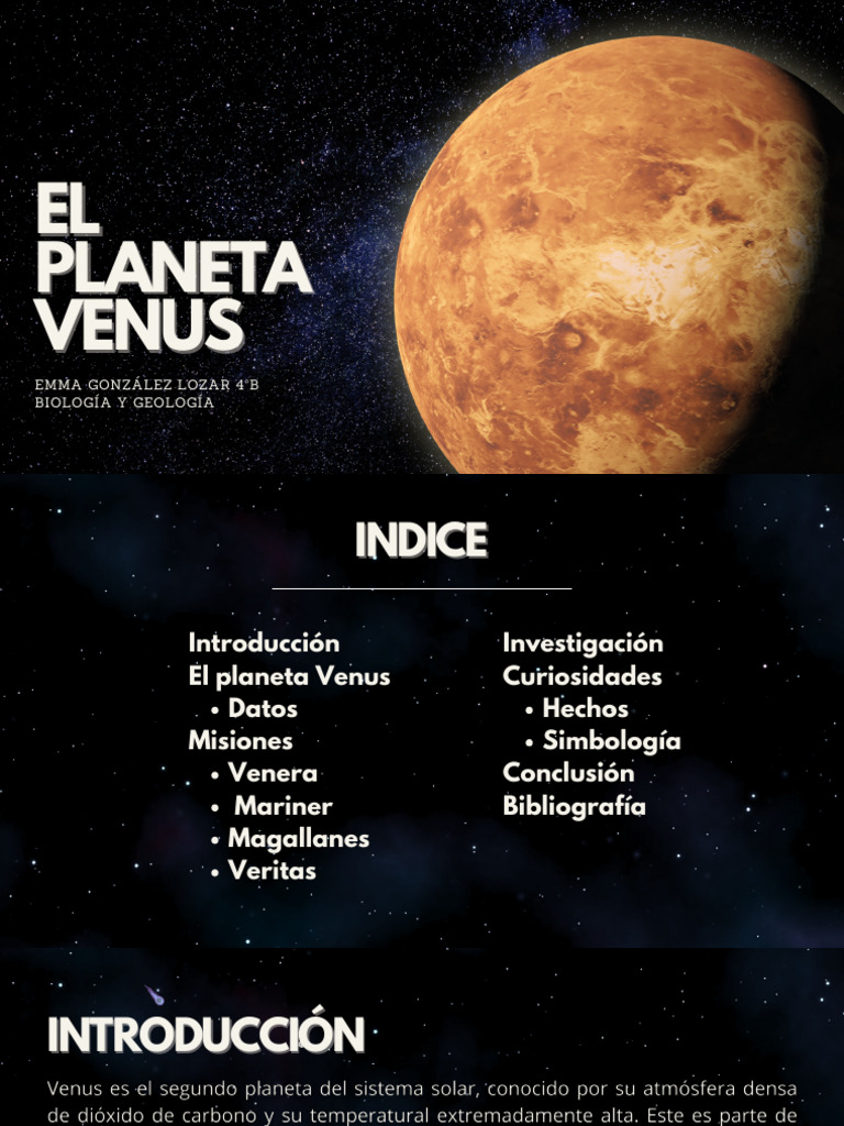 Trabajo Venus, Emma González | PDF | Venus | Astronáutica