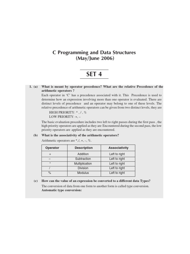 'C' SQP-4 | PDF | Array Data Structure | Data Type