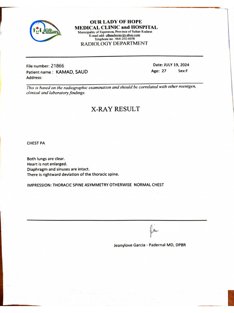 X-Ray Result | PDF