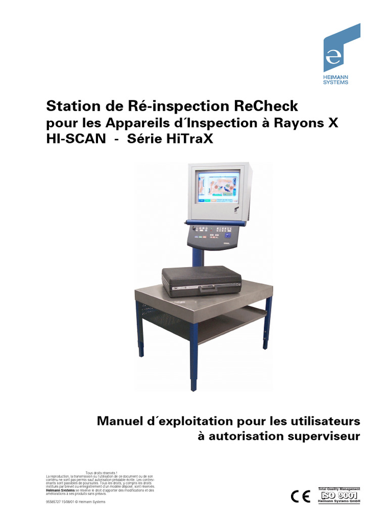 Manuel D Exploitation Station ReCheck HiTraX Superv | PDF | Atomes ...