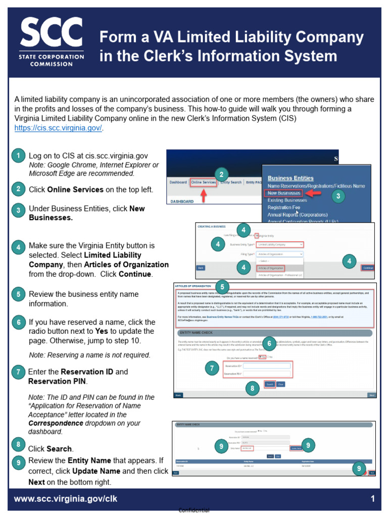 Form Virginia LLC Online Guide | PDF | Registered Agent | Software