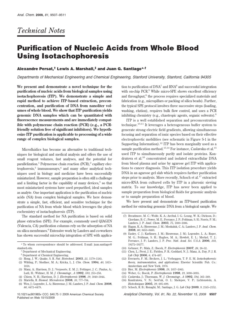 Persat 等。 - 2009 - Purification of Nucleic Acids from Whole Blood Usi ...