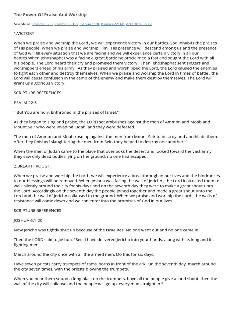 The Power Of Praise Book