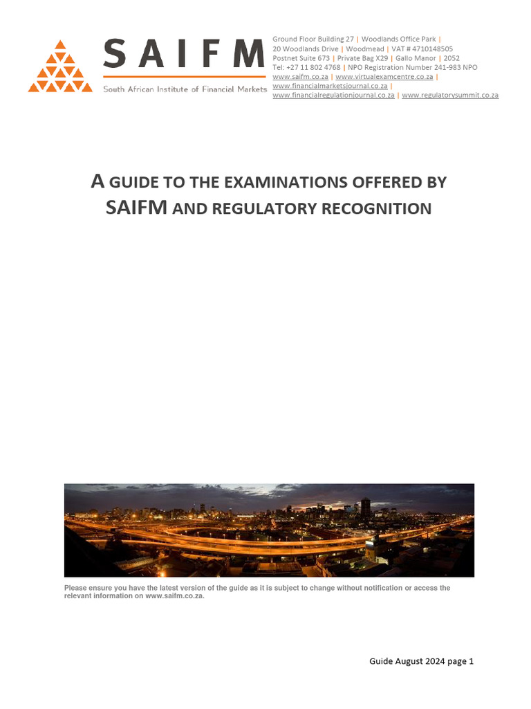 SAIFM Exam Guide & Recognition 2024 | PDF | Derivative (Finance) | Foreign Exchange  Market