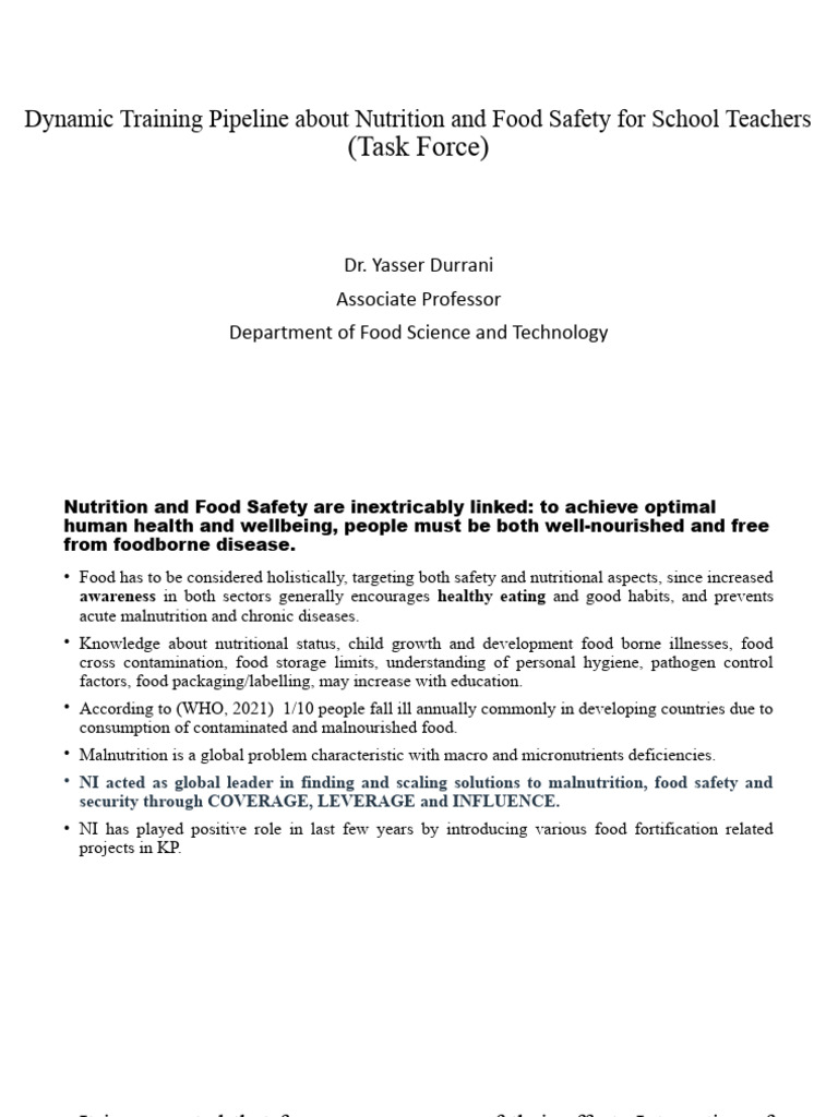 Food Safety Presentation Pdf Malnutrition Food Safety
