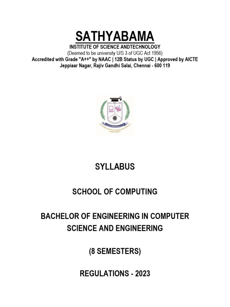 B.E. Computer Science Syllabus 2023 | PDF | Artificial Intelligence ...