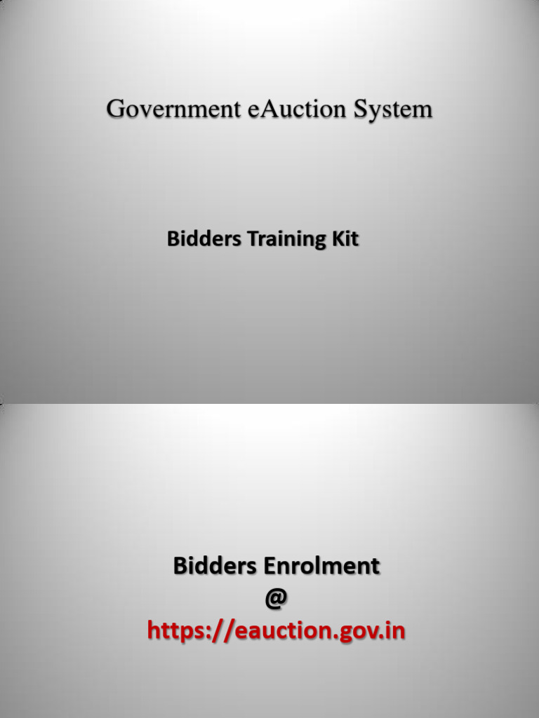 Government eAuction Bidders Training Guide | PDF | Finance & Money ...