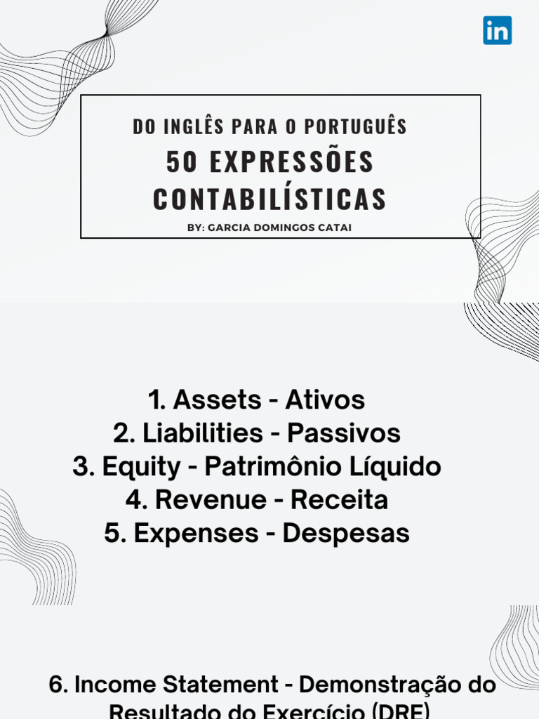 Expressões Contabilísticas em Inglês | PDF | Fluxo de caixa | Investimentos