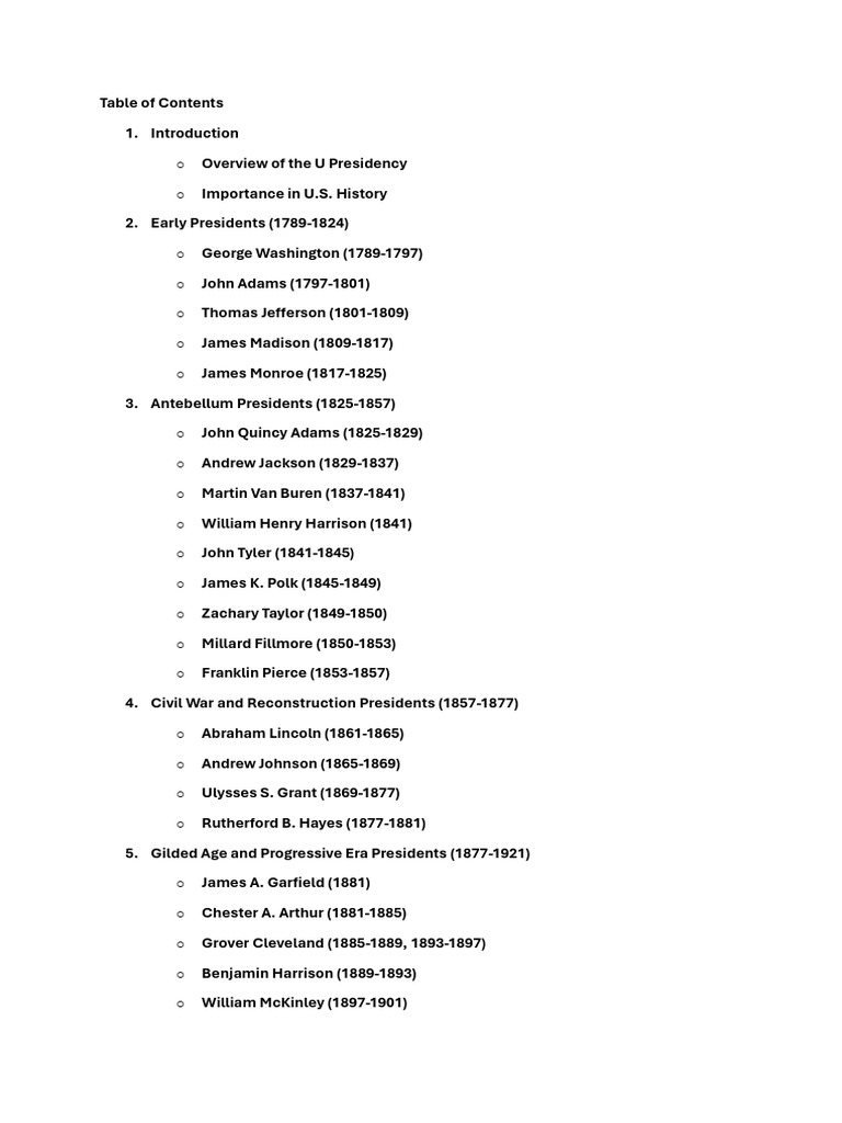 USA Presidents | PDF | American Government | Presidents Of The United ...