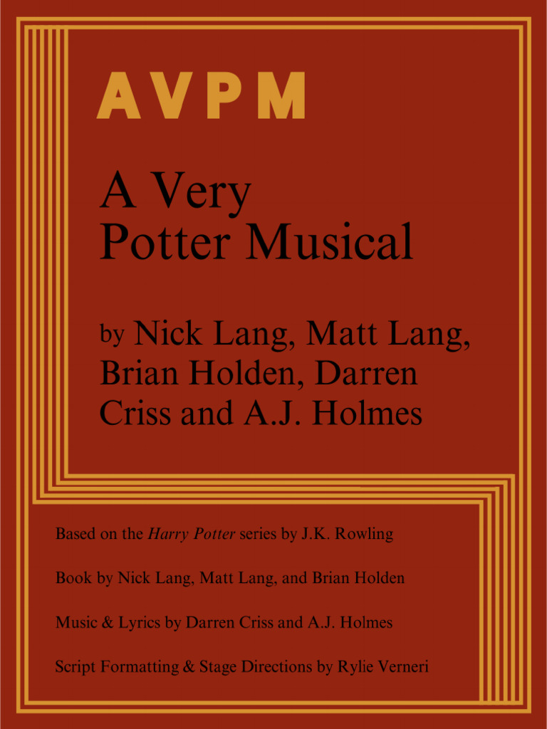 A Very Potter Musical (Script - Verneri Version) | PDF | Fictional ...