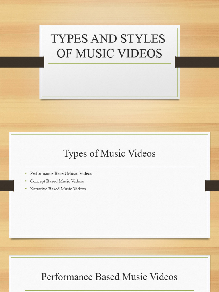 Types and Styles of Music Videos | PDF | Animation | Narrative